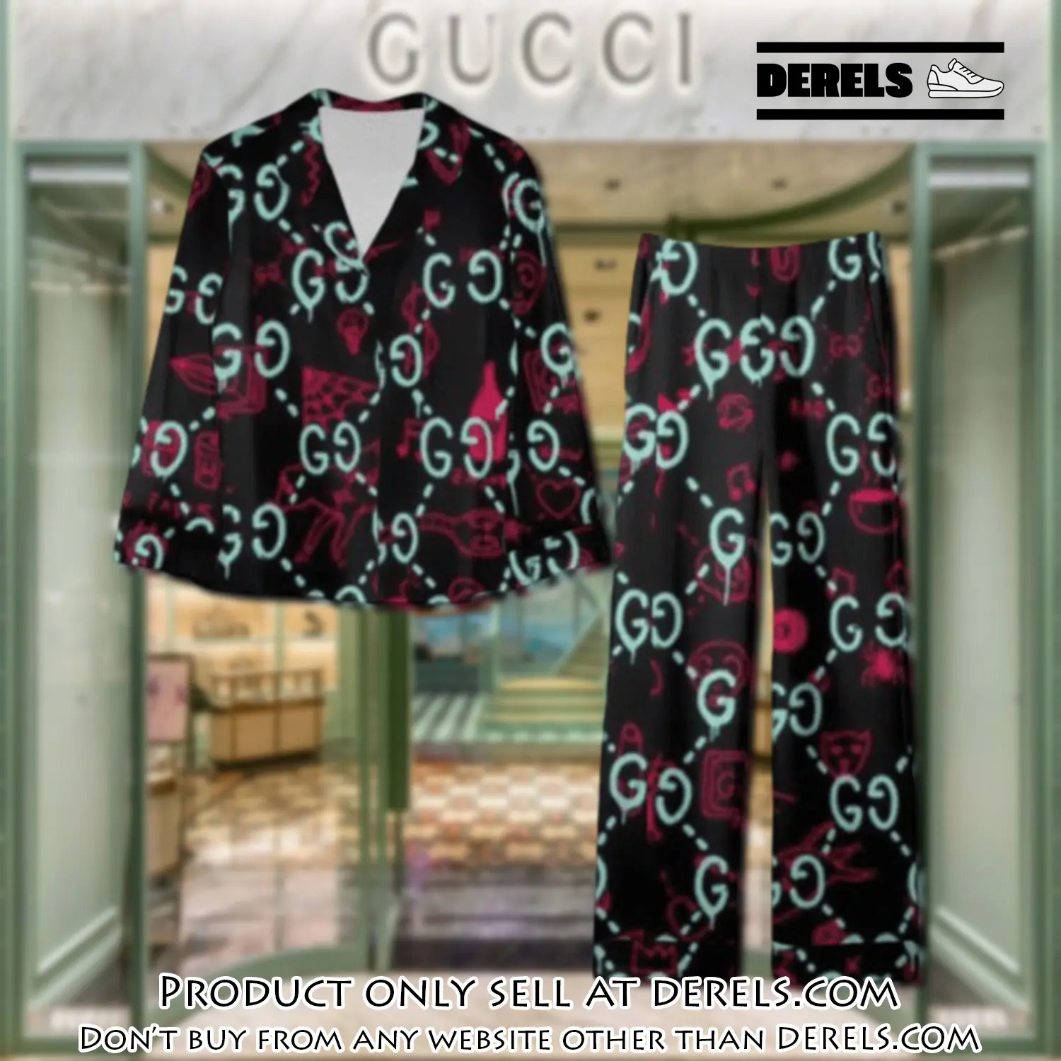 Trending luxury gc satin pajama set pjs1065 dr3444354